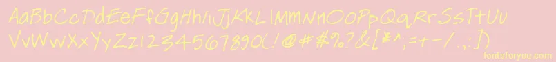 Lehn256 Font – Yellow Fonts on Pink Background