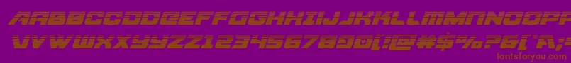 フォントAircruiserhalfital – 紫色の背景に茶色のフォント