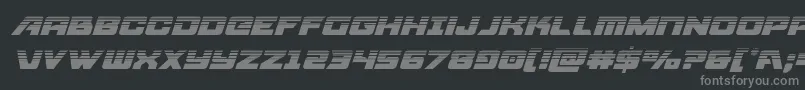 Aircruiserhalfital-fontti – harmaat kirjasimet mustalla taustalla