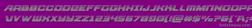 Fonte Aircruiserhalfital – fontes cinzas em um fundo violeta