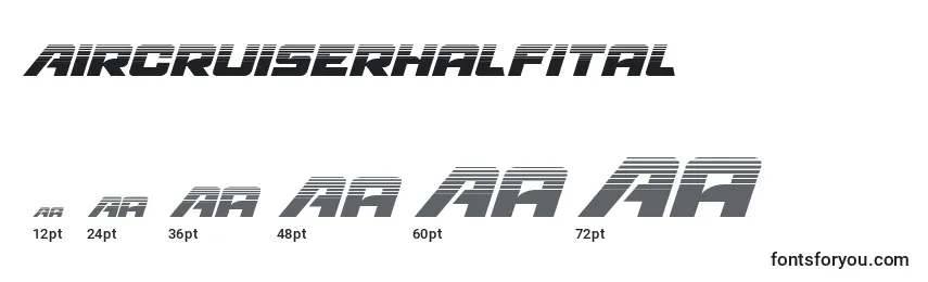 Размеры шрифта Aircruiserhalfital