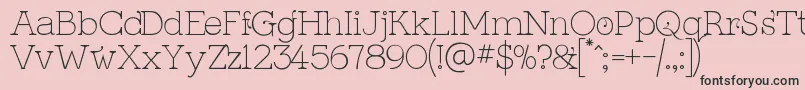 KingthingsSerifiqueUltraLight-Schriftart – Schwarze Schriften auf rosa Hintergrund