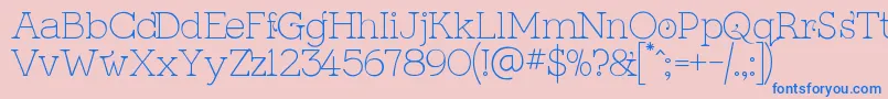 KingthingsSerifiqueUltraLight Font – Blue Fonts on Pink Background