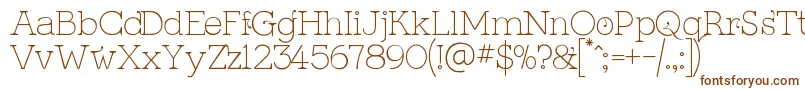 Шрифт KingthingsSerifiqueUltraLight – коричневые шрифты на белом фоне