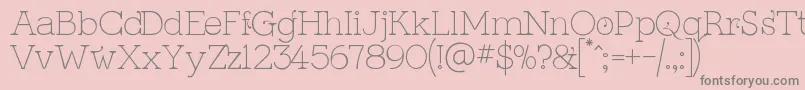KingthingsSerifiqueUltraLight-Schriftart – Graue Schriften auf rosa Hintergrund