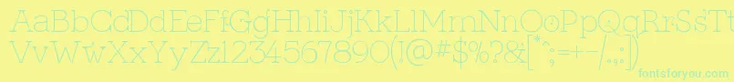 KingthingsSerifiqueUltraLight Font – Green Fonts on Yellow Background