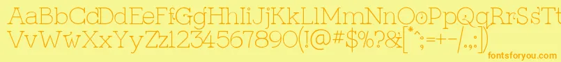 KingthingsSerifiqueUltraLight Font – Orange Fonts on Yellow Background