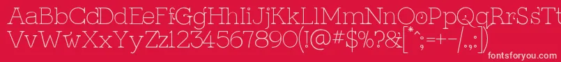 KingthingsSerifiqueUltraLight Font – Pink Fonts on Red Background