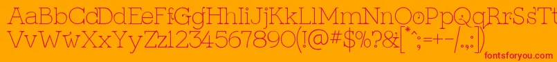 KingthingsSerifiqueUltraLight Font – Red Fonts on Orange Background