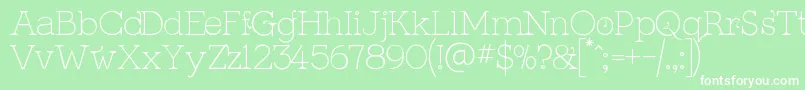 KingthingsSerifiqueUltraLight Font – White Fonts on Green Background