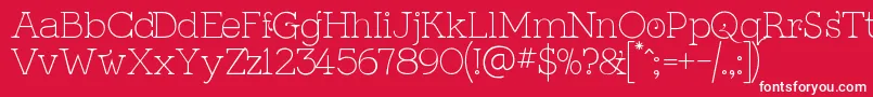 KingthingsSerifiqueUltraLight Font – White Fonts on Red Background