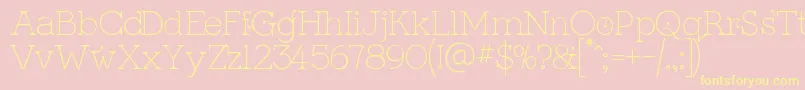 KingthingsSerifiqueUltraLight Font – Yellow Fonts on Pink Background