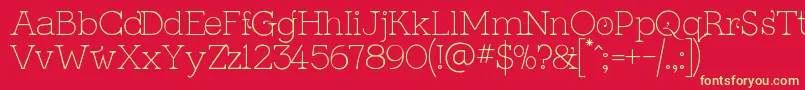 KingthingsSerifiqueUltraLight Font – Yellow Fonts on Red Background