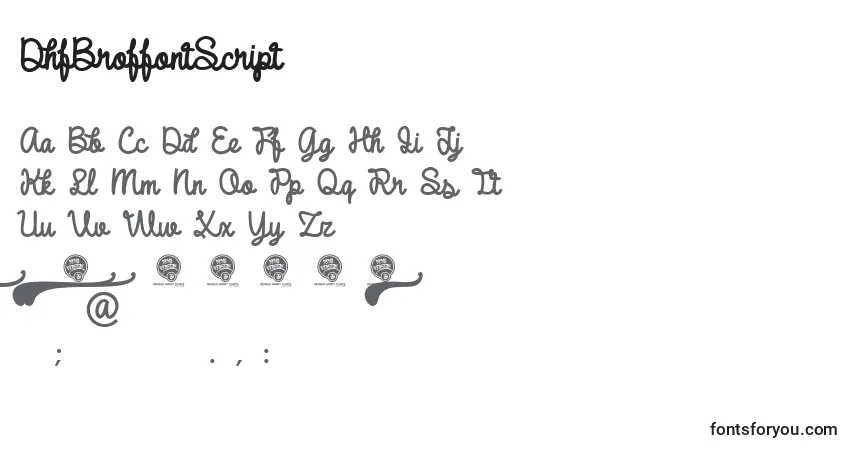 DhfBroffontScriptフォント–アルファベット、数字、特殊文字