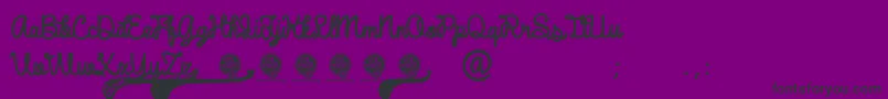 DhfBroffontScript-Schriftart – Schwarze Schriften auf violettem Hintergrund
