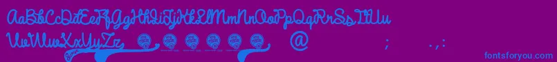 Шрифт DhfBroffontScript – синие шрифты на фиолетовом фоне