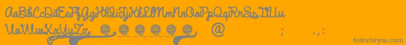 DhfBroffontScript Font – Gray Fonts on Orange Background