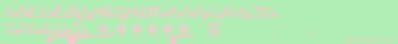 DhfBroffontScript Font – Pink Fonts on Green Background