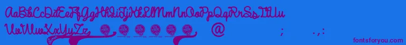 DhfBroffontScript-fontti – violetit fontit sinisellä taustalla