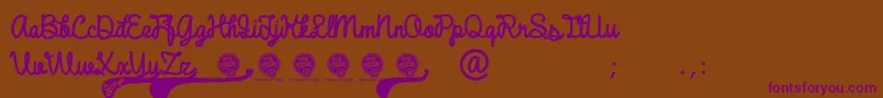 Шрифт DhfBroffontScript – фиолетовые шрифты на коричневом фоне