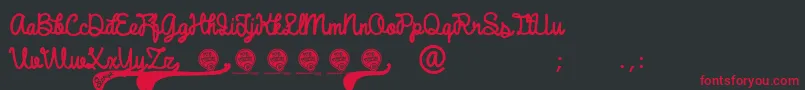 DhfBroffontScript Font – Red Fonts on Black Background
