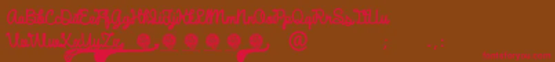 Шрифт DhfBroffontScript – красные шрифты на коричневом фоне