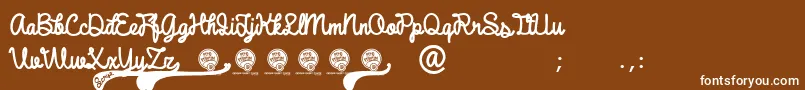 Fonte DhfBroffontScript – fontes brancas em um fundo marrom