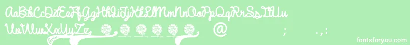 Шрифт DhfBroffontScript – белые шрифты на зелёном фоне