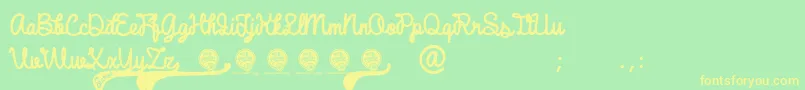 fuente DhfBroffontScript – Fuentes Amarillas Sobre Fondo Verde