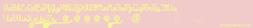 fuente DhfBroffontScript – Fuentes Amarillas Sobre Fondo Rosa