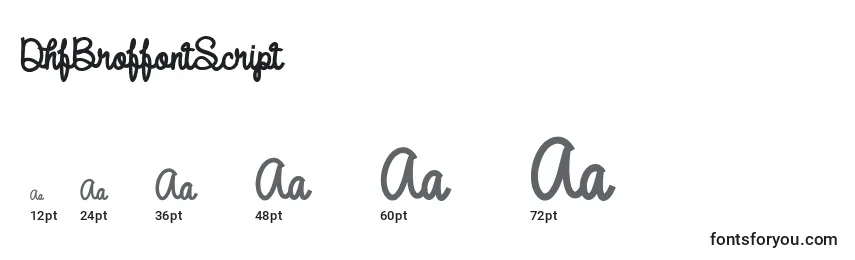 Größen der Schriftart DhfBroffontScript