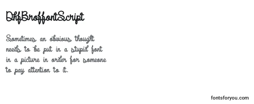 Review of the DhfBroffontScript Font