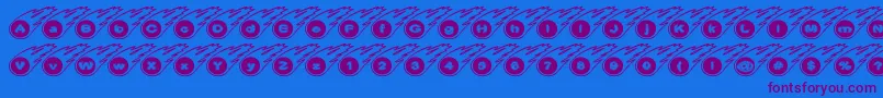 Meteor Font – Purple Fonts on Blue Background