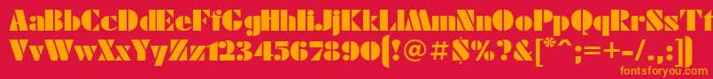 Futuraeugenia Font – Orange Fonts on Red Background