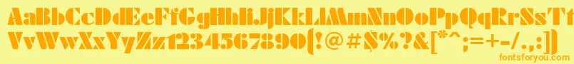 Futuraeugenia Font – Orange Fonts on Yellow Background