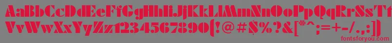 Futuraeugenia-Schriftart – Rote Schriften auf grauem Hintergrund