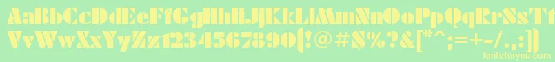 Futuraeugenia Font – Yellow Fonts on Green Background