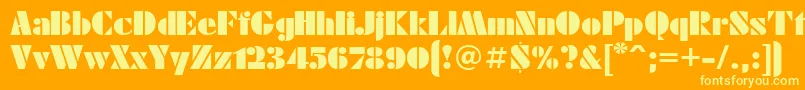Futuraeugenia Font – Yellow Fonts on Orange Background