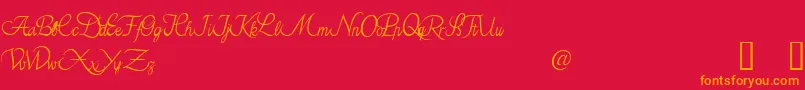 AzarielDemo Font – Orange Fonts on Red Background