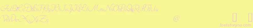 AzarielDemo-fontti – vaaleanpunaiset fontit keltaisella taustalla