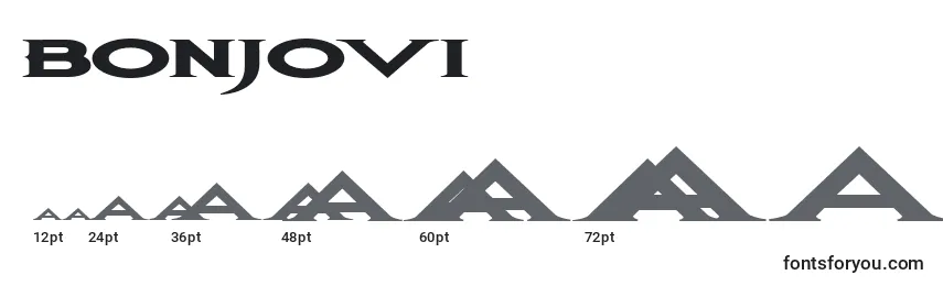 Размеры шрифта Bonjovi