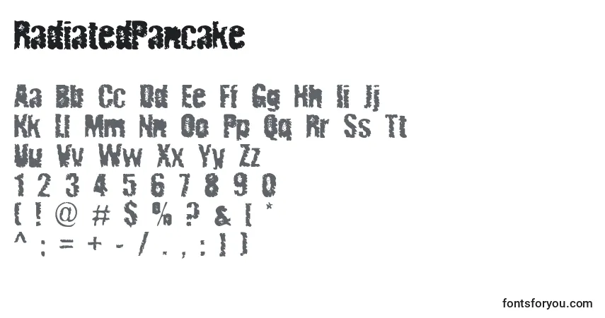 A fonte RadiatedPancake – alfabeto, números, caracteres especiais