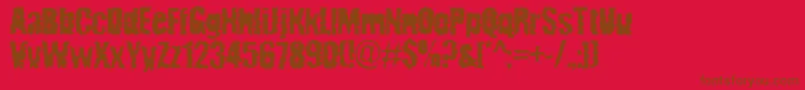 RadiatedPancake Font – Brown Fonts on Red Background
