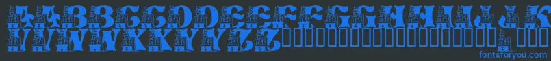 LmsSandCastleDreamHouse Font – Blue Fonts on Black Background