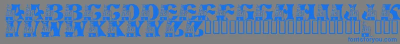 LmsSandCastleDreamHouse Font – Blue Fonts on Gray Background