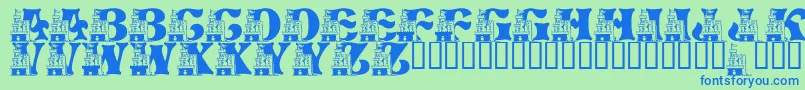 LmsSandCastleDreamHouse Font – Blue Fonts on Green Background