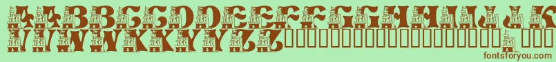 LmsSandCastleDreamHouse Font – Brown Fonts on Green Background
