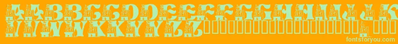 LmsSandCastleDreamHouse Font – Green Fonts on Orange Background