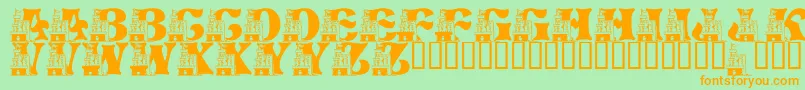 LmsSandCastleDreamHouse Font – Orange Fonts on Green Background