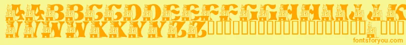 LmsSandCastleDreamHouse Font – Orange Fonts on Yellow Background